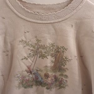 Sweat shirt with decorative neck